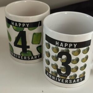 Happy Anniversary ACS Ceramic Mug Set - Green and White